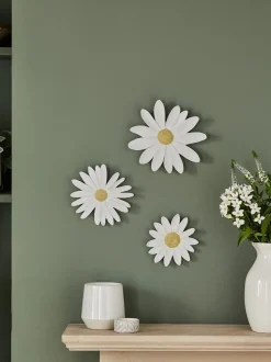 Set van 3 wandkunst met bloemetjes