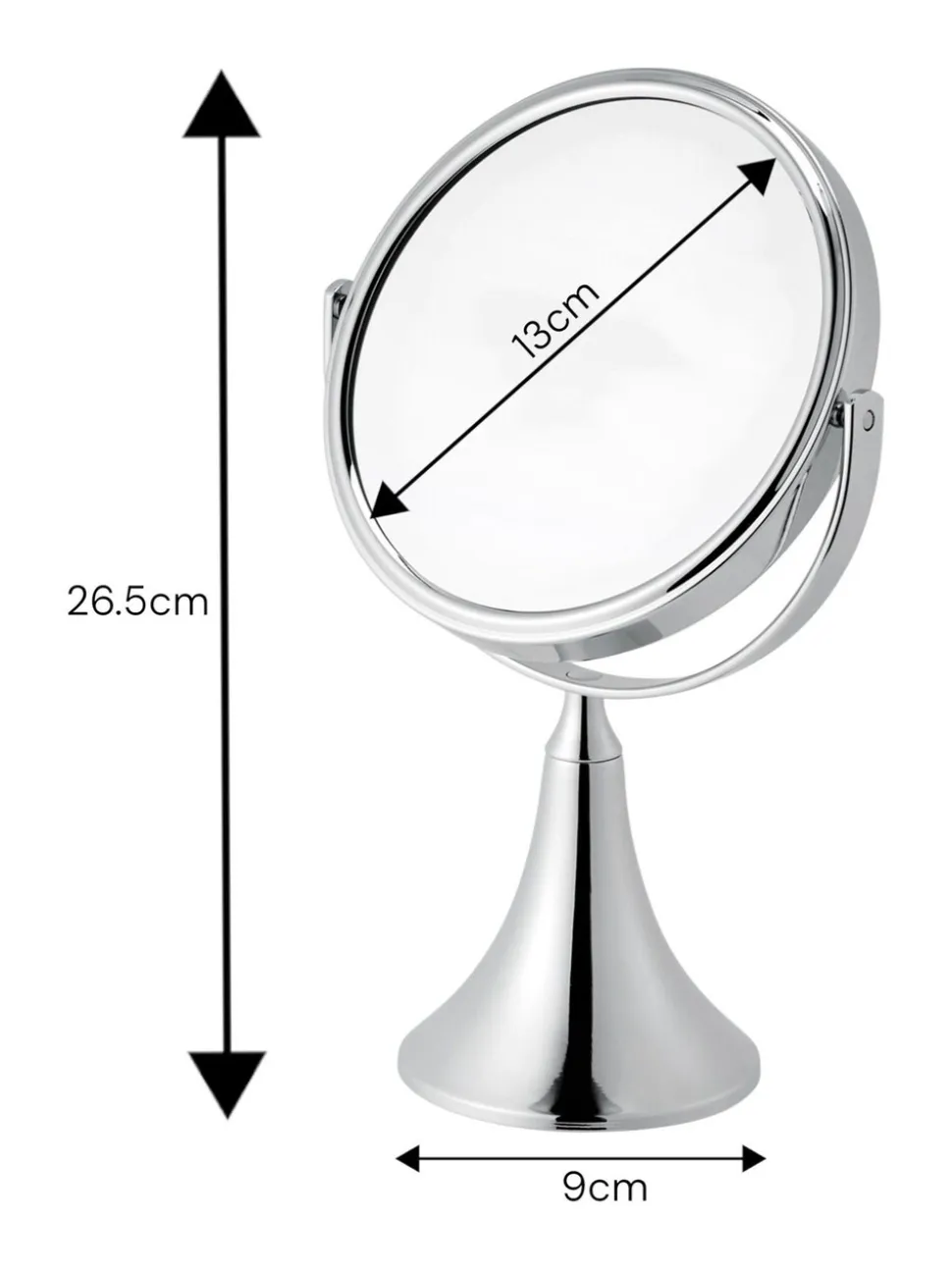 Showerdrape - 3 x vergrotende ronde Panos make-upspiegel