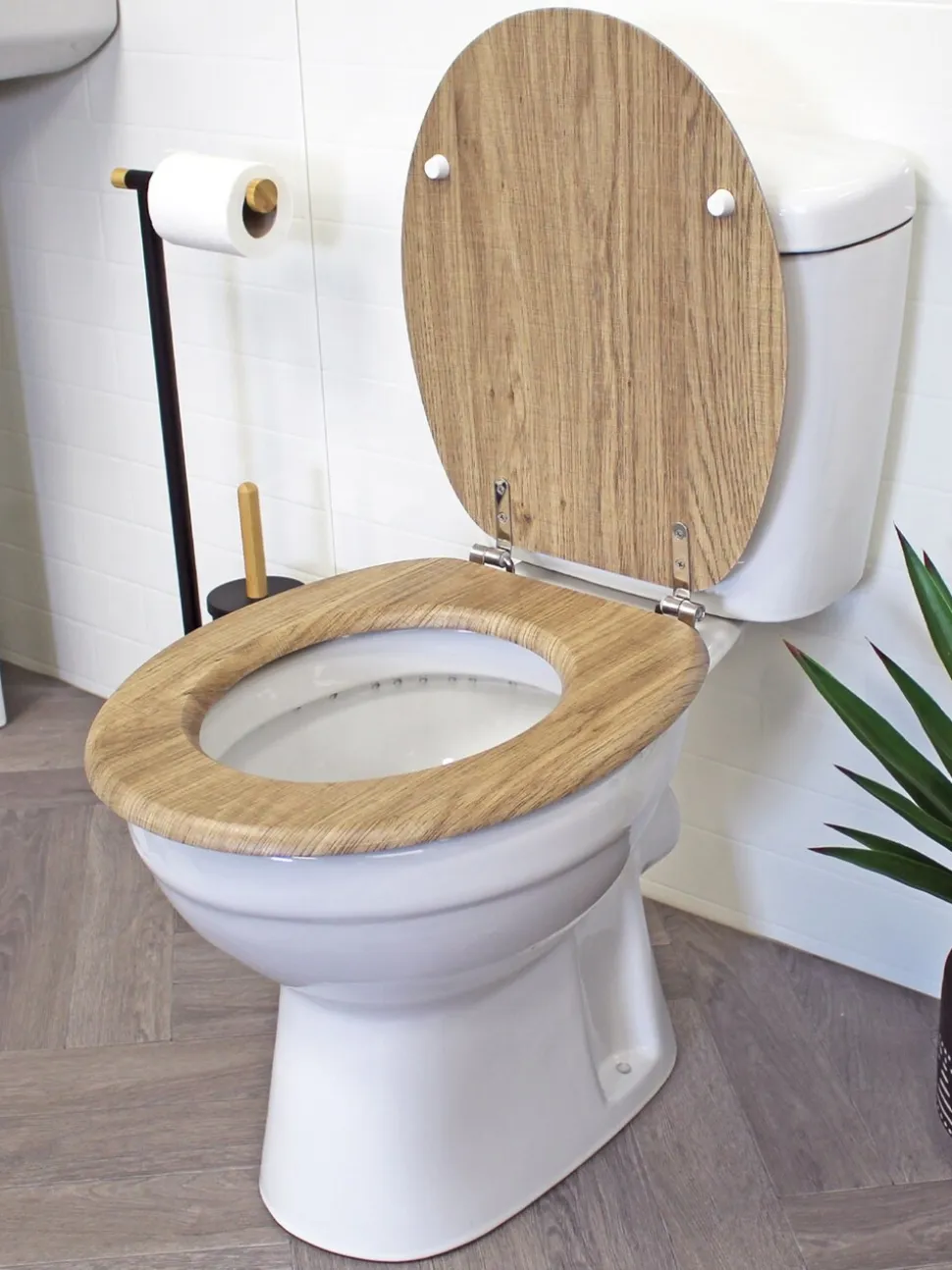 Showerdrape - Oxford houten toiletbril