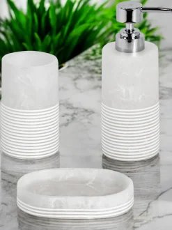 Showerdrape 3 Piece Bianco Striped Bathroom Accessories Set