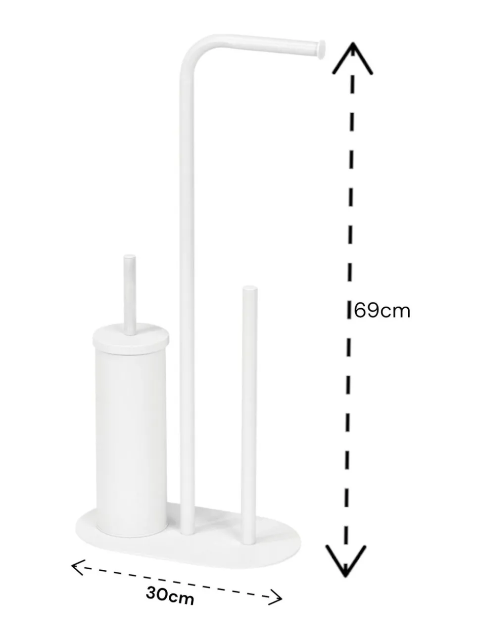 Showerdrape Aspen 3 in 1 Toilet Roll & Brush Combo