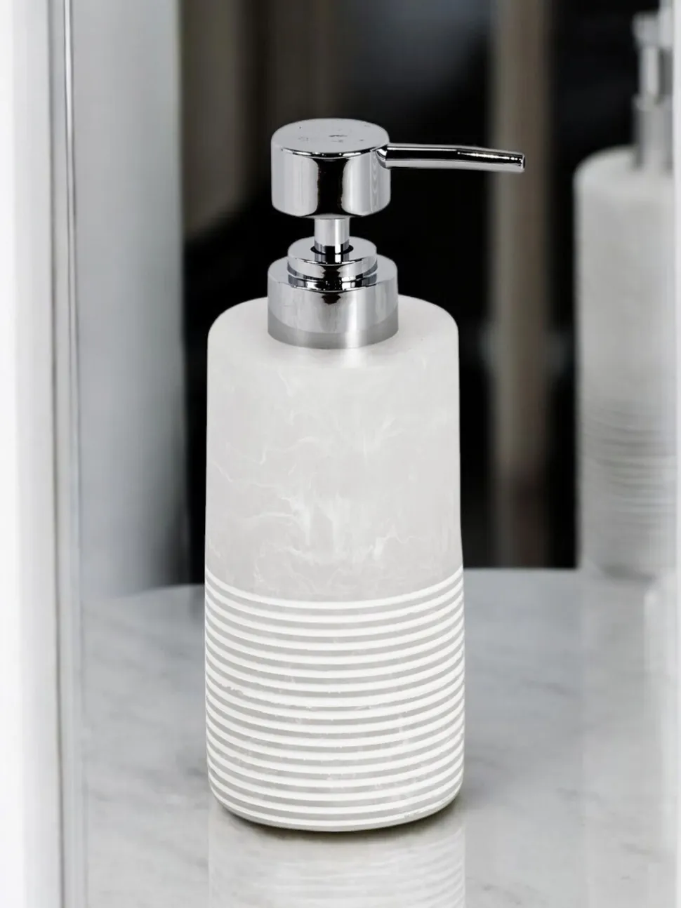 Showerdrape Bianco Striped Liquid Soap Dispenser