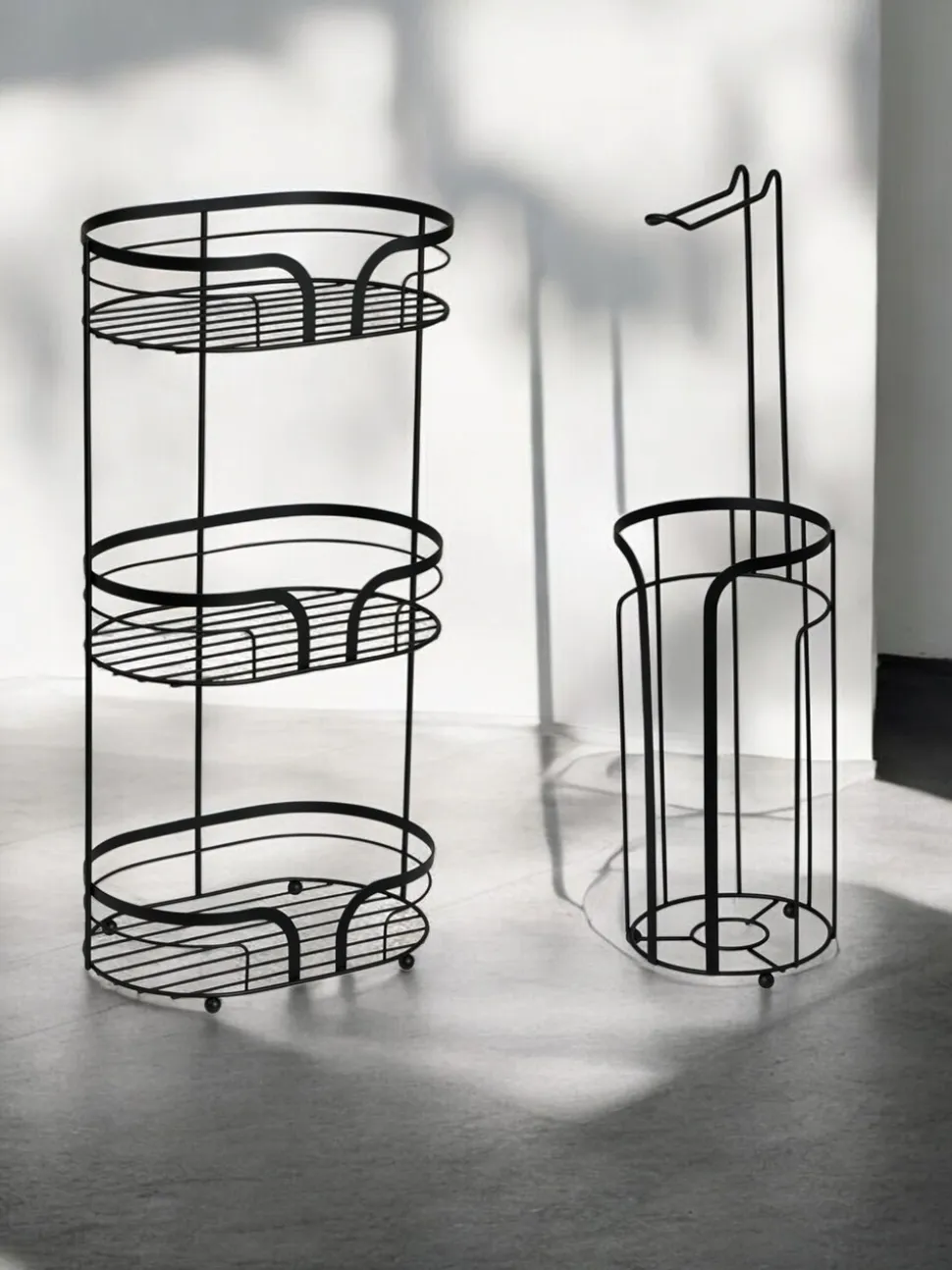 Showerdrape Dante Floor Caddy and Toilet Roll Holder