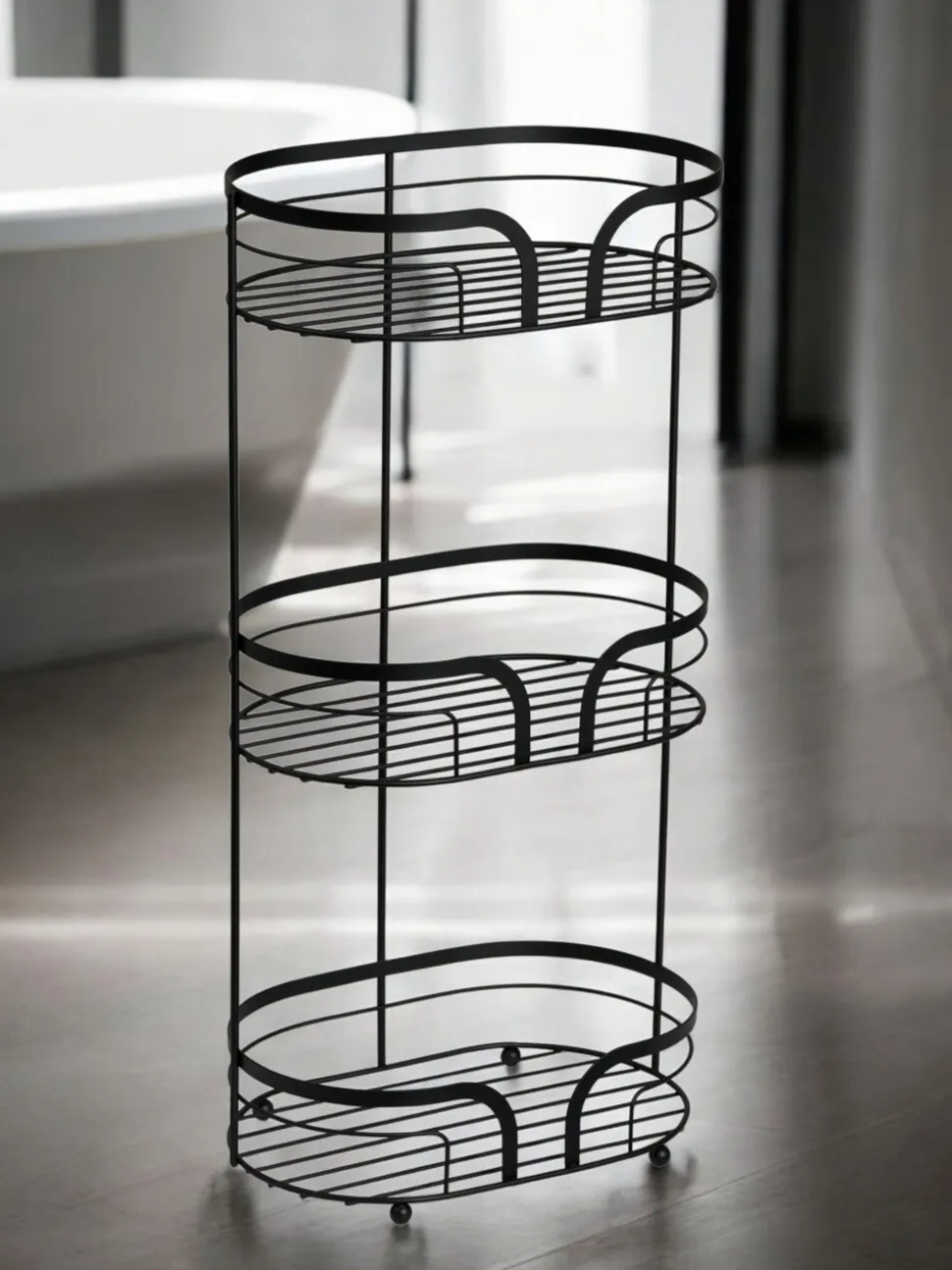 Showerdrape Dante Floor Caddy and Toilet Roll Holder