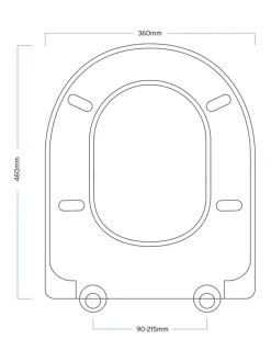 Showerdrape D-Shape Soft Close Two Button Release Detroit Toilet Seat