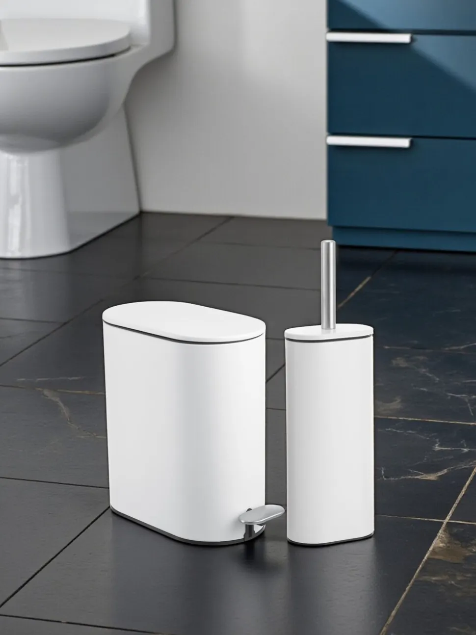 Showerdrape Fortuna 5L Soft Close Bathroom Pedal Bin and Toile Set