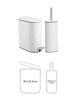 Showerdrape Fortuna 5L Soft Close Bathroom Pedal Bin and Toile Set
