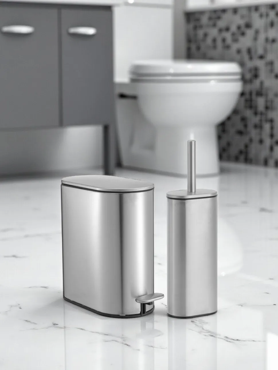 Showerdrape Fortuna 5L Soft Close Bathroom Pedal Bin and Toile Set