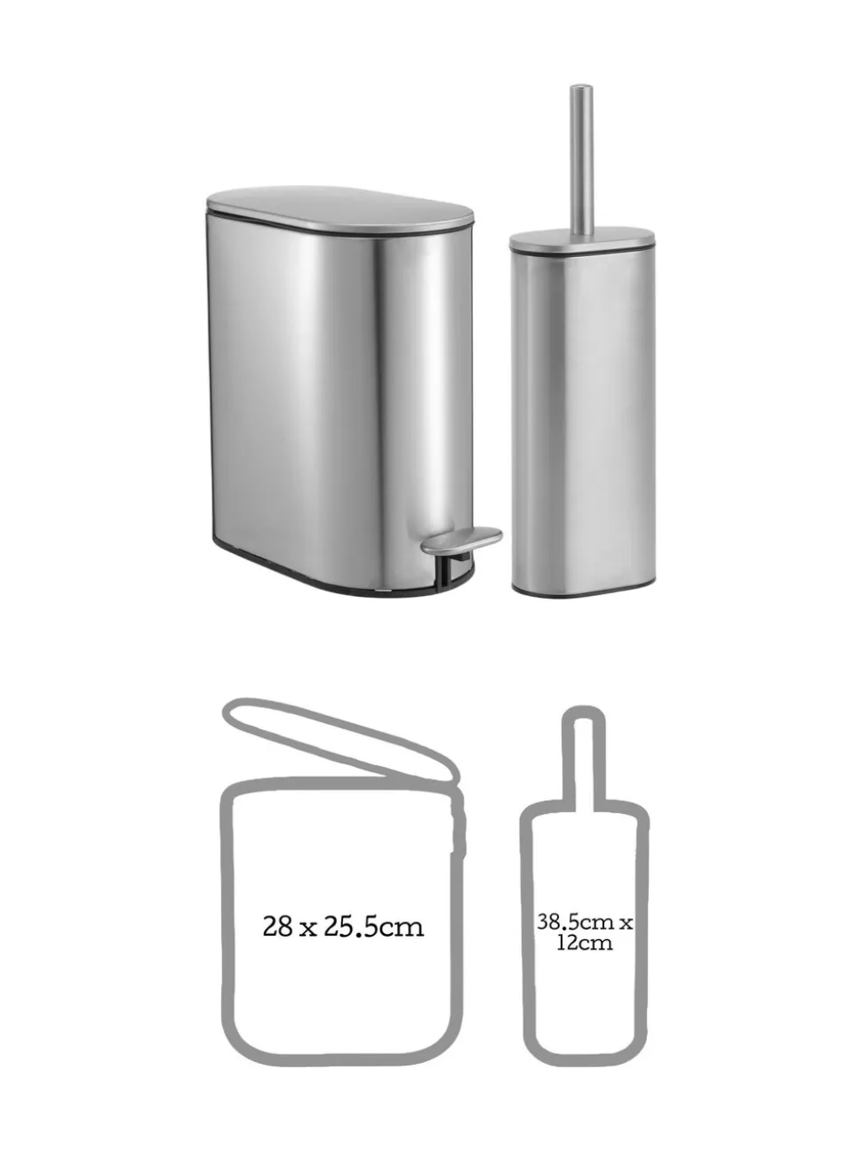 Showerdrape Fortuna 5L Soft Close Bathroom Pedal Bin and Toile Set