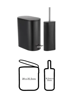 Showerdrape Fortuna 5L Soft Close Bathroom Pedal Bin and Toile Set