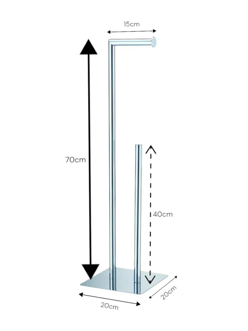 Showerdrape Stamford vrijstaande toiletrol- en reservepapierhouder