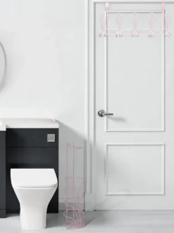 Showerdrape Vertu Toilet Roll & Spare Holder & Over Dook Hook Set