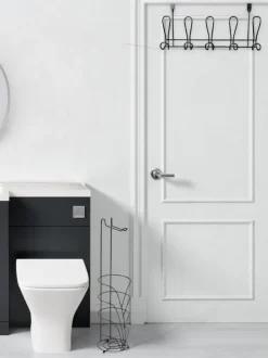 Showerdrape Vertu Toilet Roll & Spare Holder & Over Dook Hook Set