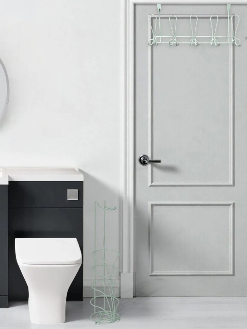 Showerdrape Vertu Toilet Roll & Spare Holder & Over Dook Hook Set
