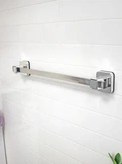 Showerdrape zuignap wandgemonteerde handdoekenrail Pushloc