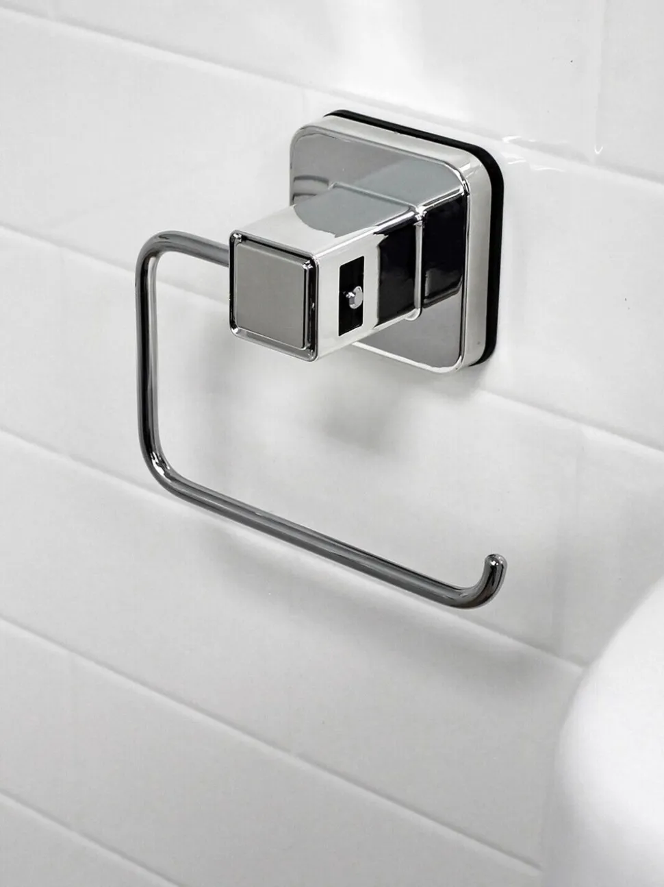 Showerdrape zuignap wandgemonteerde toiletrolhouder Pushloc