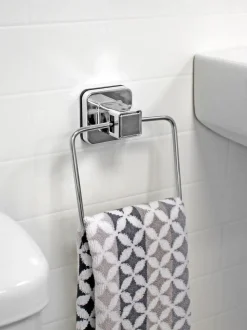 Showerdrape zuignap wandgemonteerde handdoekenring Pushloc