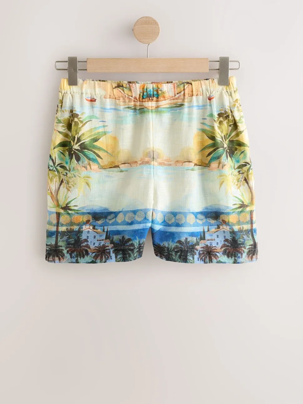 Sierlijke print - Elasticated Waist Shorts with Linen