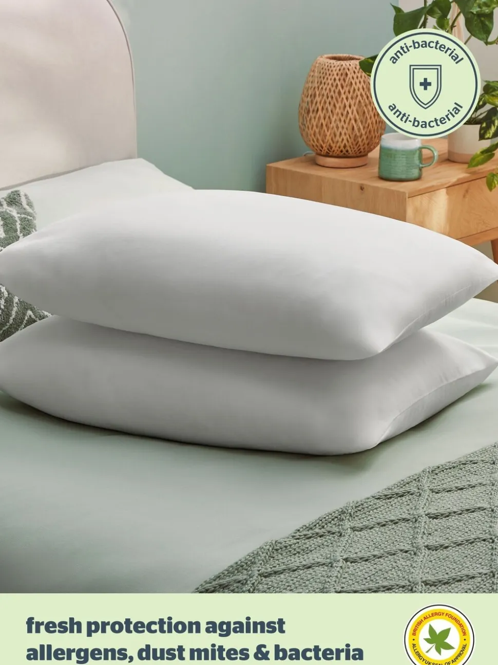 Silentnight - Verpakking van 2 medium anti-allergiekussens