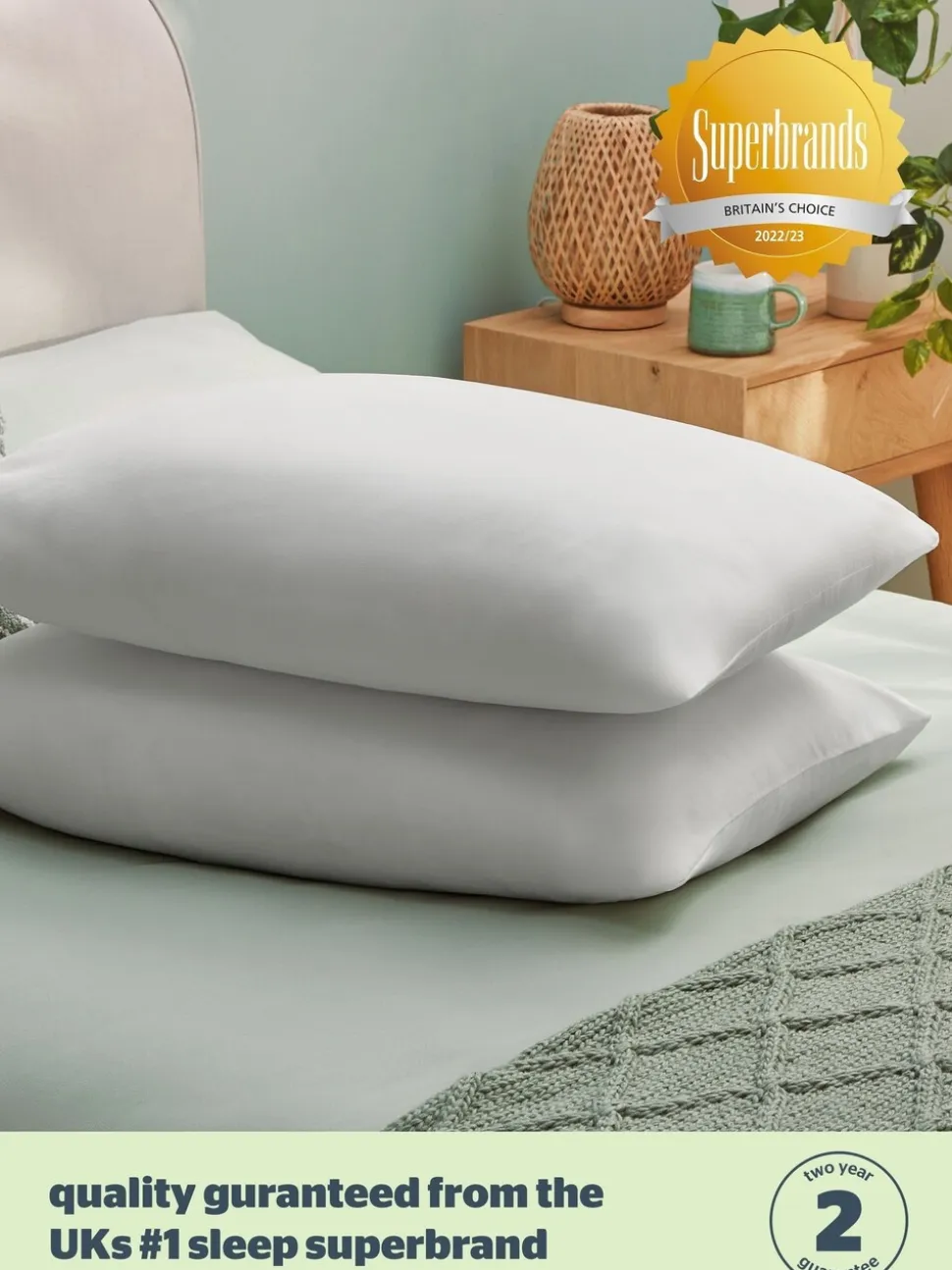 Silentnight - Verpakking van 2 medium anti-allergiekussens