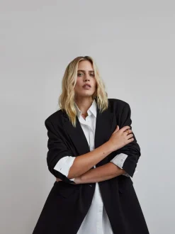 Simply Be oversized blazer met enkele rij knopen