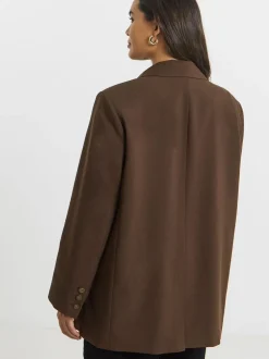 Simply Be oversized blazer met enkele rij knopen