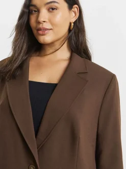 Simply Be oversized blazer met enkele rij knopen