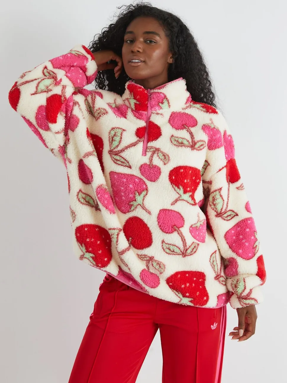 Skinnydip Cherry and Strawberry Longline Fleece