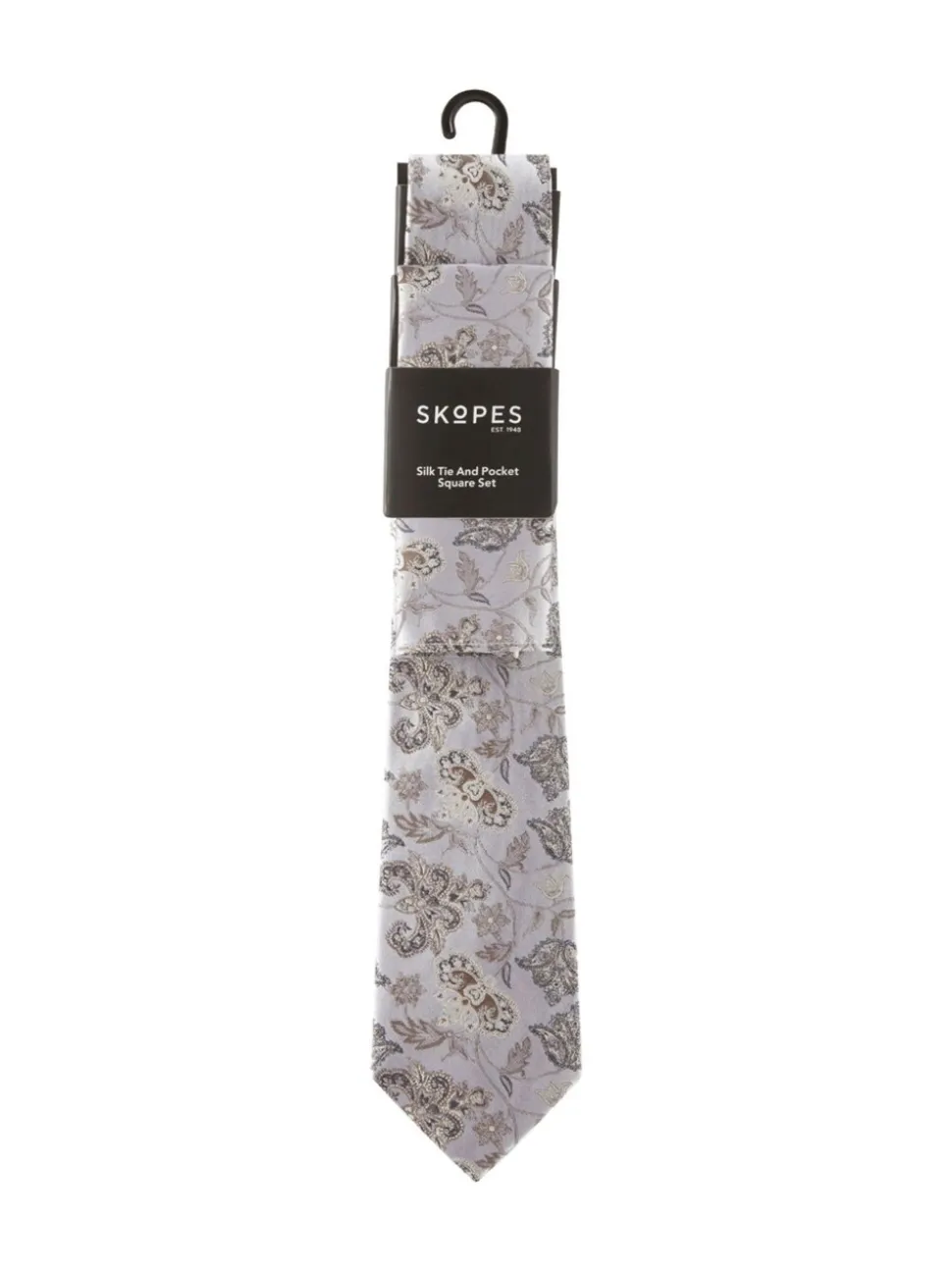 Skopes Skopes Floral Silk Tie and Pocket Squares Set