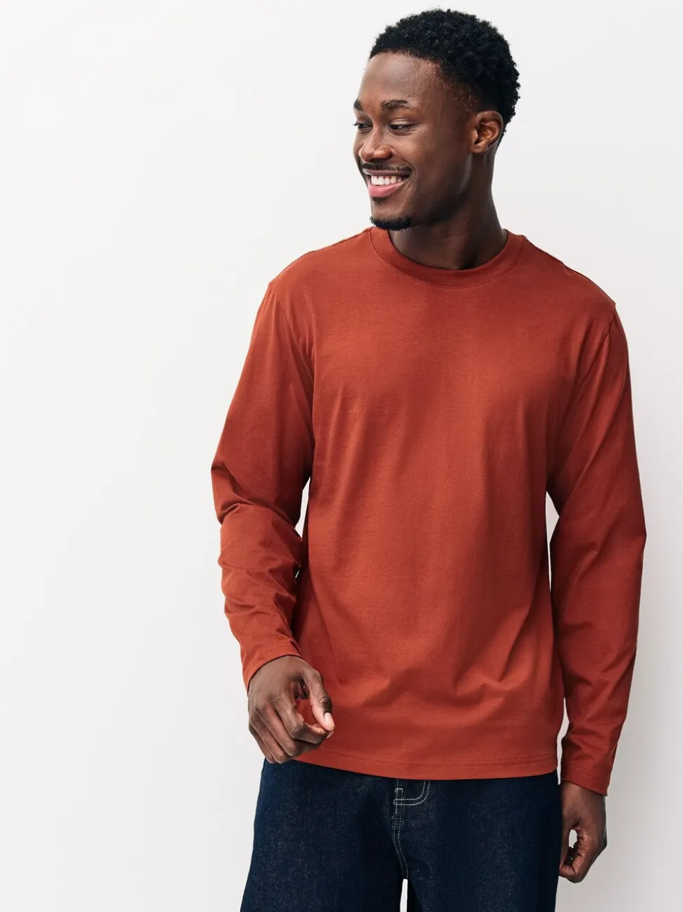 Slate/Green/Ecru/Orange/Brown - Normale Pasvorm - verpakking van 5 regular-fit T-shirts met lange mouwen van 100% katoen