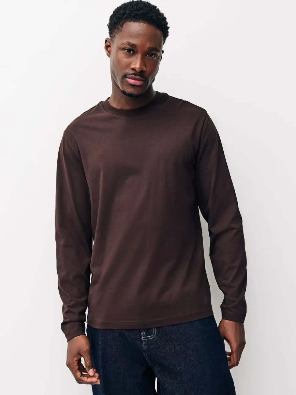 Slate/Green/Ecru/Orange/Brown - Normale Pasvorm - verpakking van 5 regular-fit T-shirts met lange mouwen van 100% katoen