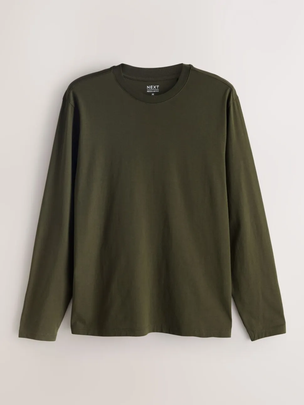 Slate/Green/Ecru/Orange/Brown - Normale Pasvorm - verpakking van 5 regular-fit T-shirts met lange mouwen van 100% katoen