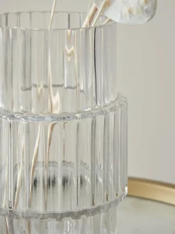 Small Ribbed Glass Vase