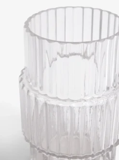 Small Ribbed Glass Vase