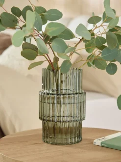 Small Ribbed Glass Vase