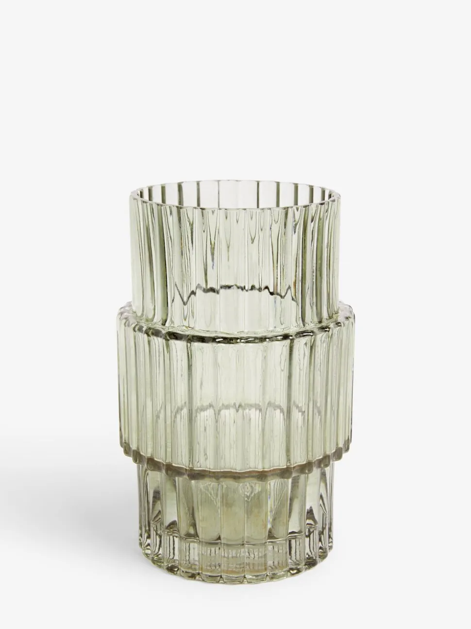 Small Ribbed Glass Vase