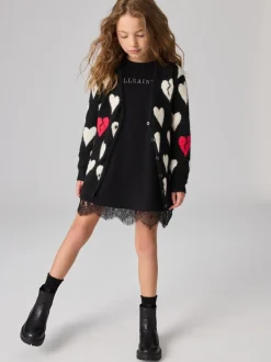 smALLSAINTS Amore Hart Meisjes Lang Gebreid Vest