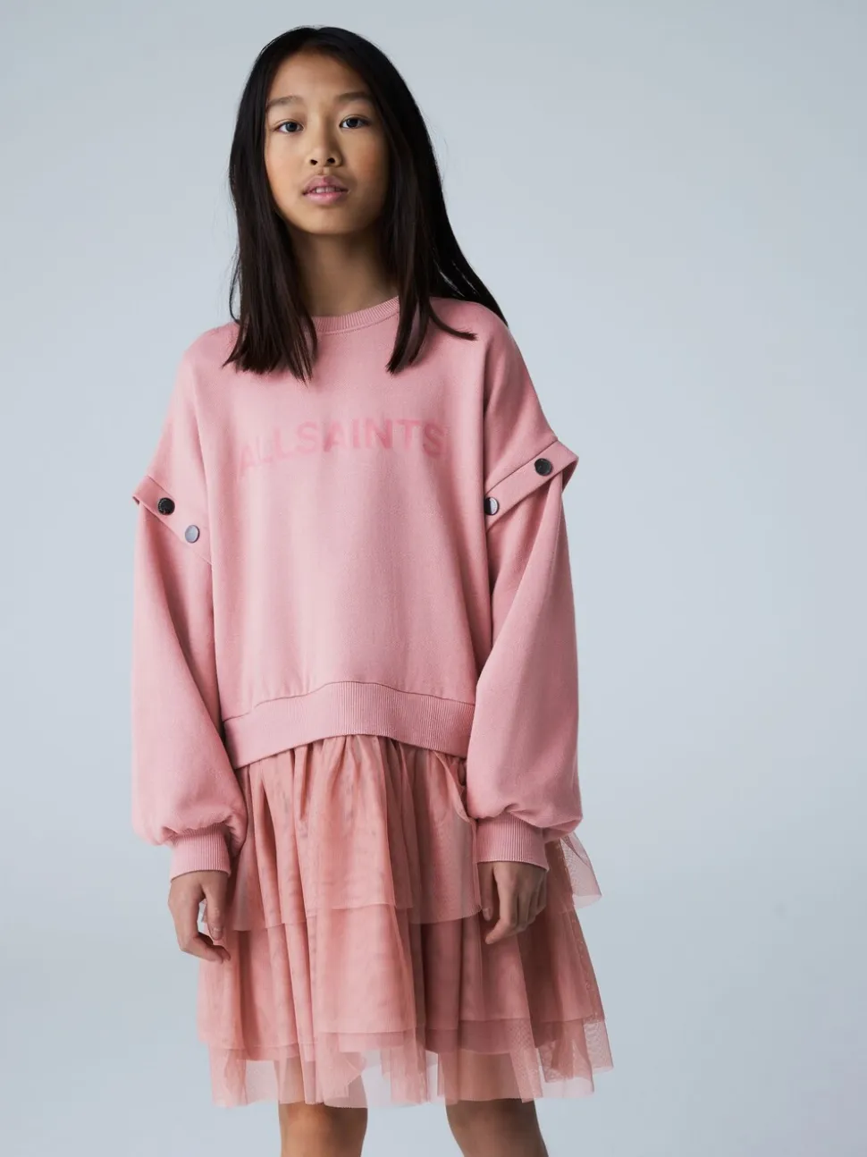 smALLSAINTS Amphia Flocked Logo Sweat Mock Dress