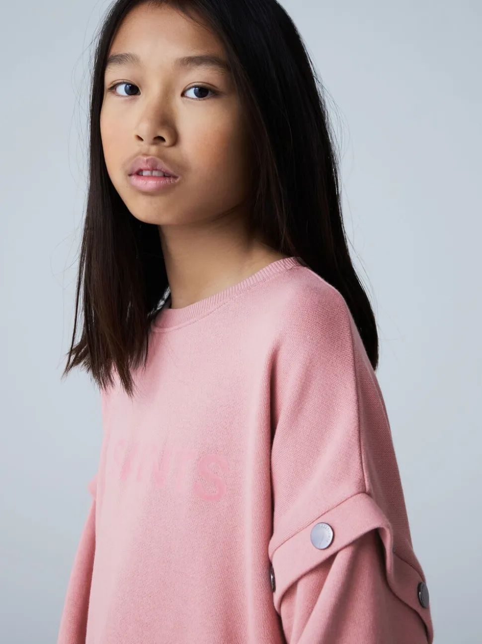 smALLSAINTS Amphia Flocked Logo Sweat Mock Dress