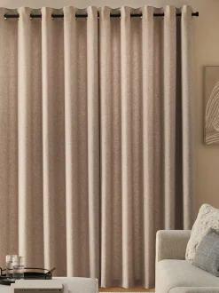 Soft Weave Linen Blend Eyelet Curtains
