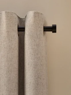 Soft Weave Linen Blend Eyelet Curtains