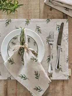 Sophie Allport Linnen Olijfgroene Placemats Set van 2