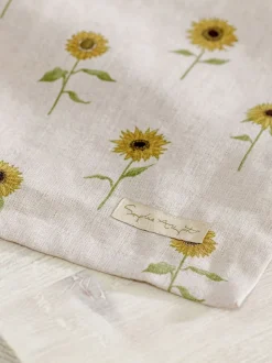 Sophie Allport linnen zonnebloem tafelloper