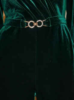 Sosandar Velvet Wrap Jumpsuit