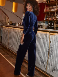 Sosandar Velvet Wrap Jumpsuit