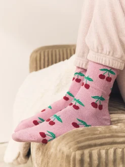 Sparkle Cherries - 1 Pack Ankle Socks in a Gift Box
