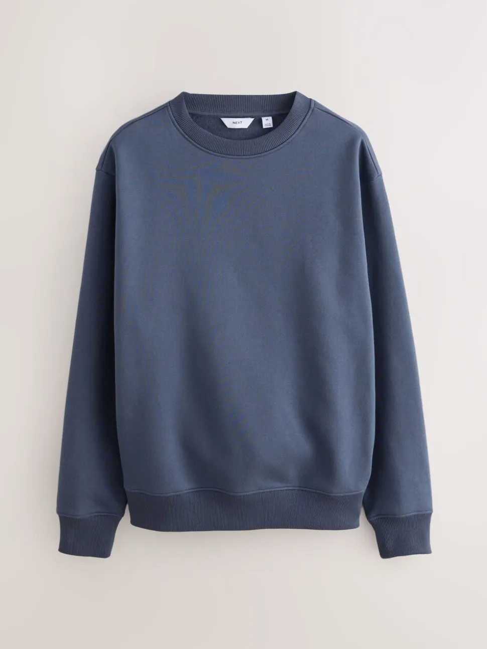 Staalblauw - Normale Pasvorm - Heavyweight Cotton Rich Crew Neck Sweatshirt