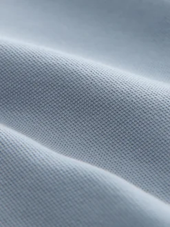 Staalblauw - Slim Fit - Piqué poloshirt met korte mouwen