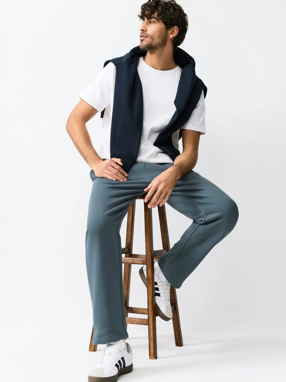 Staalblauw - Straight fit - Relaxed Fit Brushback Heavyweight Joggers