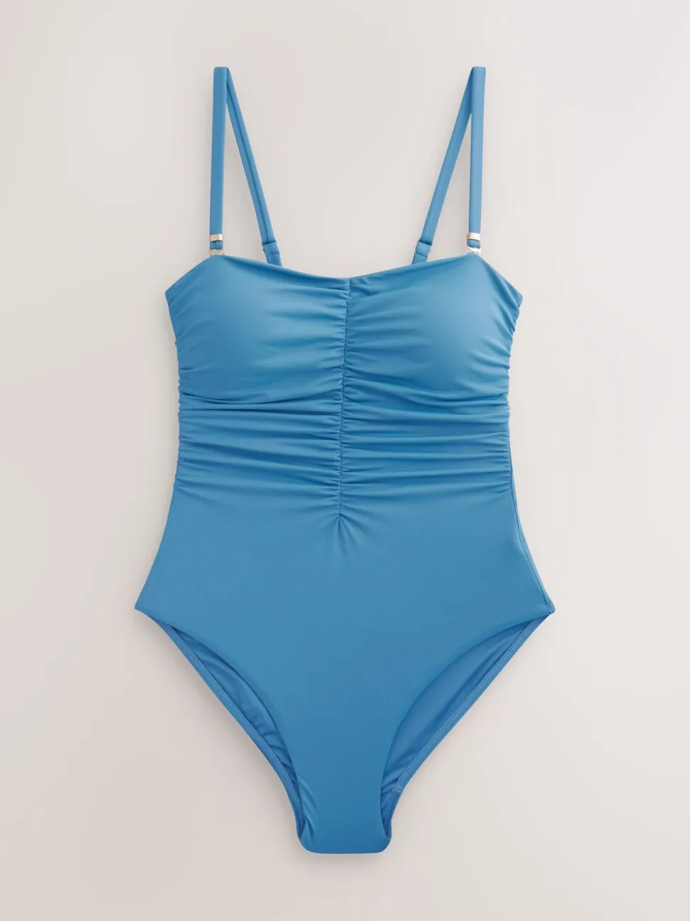 Staalblauw - Vormgevend bandeaubadpak met buikcorrectie